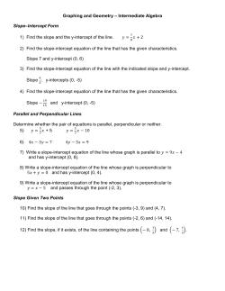 Graphing and Geometry &ndash; Intermediate Algebra Slope&ndash;Intercept