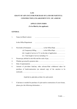 S-252 GRANT OF ADVANCE FOR PURCHASE OF LAND OR PART