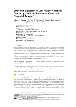 Emotional Expression in Oral History Narratives