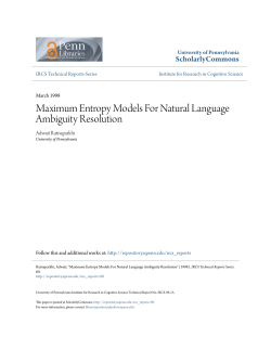 Maximum Entropy Models For Natural Language Ambiguity Resolution