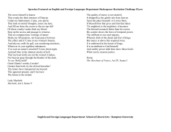 Speeches Featured on English and Foreign Languages Department