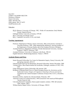 My Curriculum Vitae - Emory History