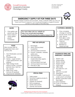 emergency supply kit for three days