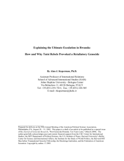 Explaining the Ultimate Escalation in Rwanda: How and