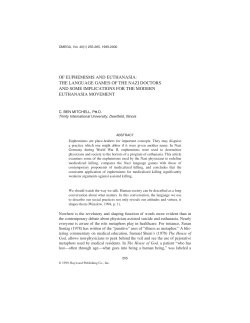 of euphemisms and euthanasia: the language games of