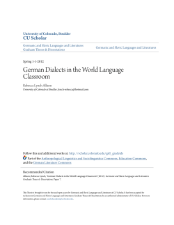 German Dialects in the World Language Classroom