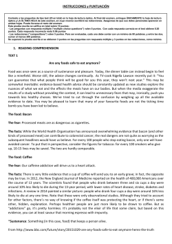 INSTRUCCIONES y PUNTUACI&Oacute;N 1. READING