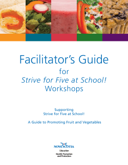 facilitator`s guide for strive for five at school! workshops