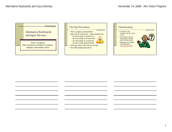 Alternative Keyboards and Input Devices Handout