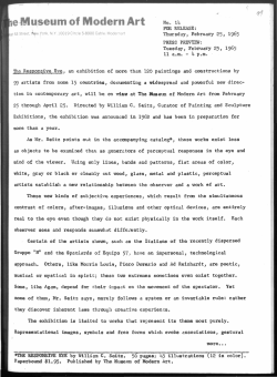 e Museum of Modern Art *>< u