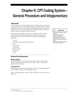 Chapter 6: CPT Coding System&mdash; General
