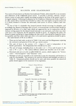 si-units and glaciology - Cambridge University Press