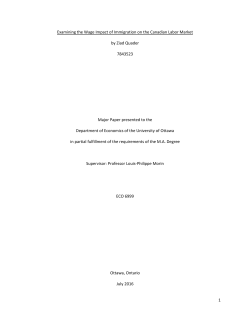 1 Examining the Wage Impact of Immigration on the Canadian Labor