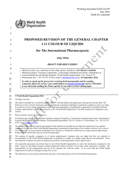 Proposed revision of the general chapter 1.11 Colour of liquids
