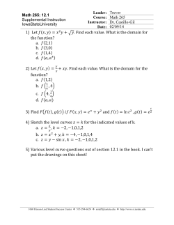 1) Let (    ,    ) = 2     + &radic;    . Find each value. What is the domain for