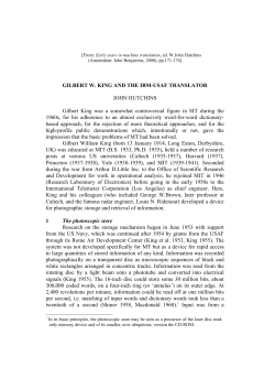 Gilbert W. King and the IBM-USAF Translator