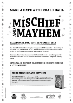 roald dahl day, 13th SepteMber 2013
