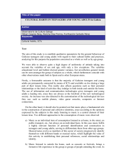 CULTURAL HABITS IN TEENAGERS AND YOUNG ADULTS in