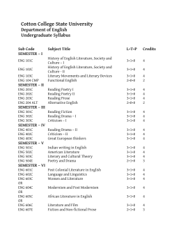 Cotton College State University Department of English