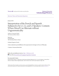 Interpretation of the French and Spanish Subjunctive by L1, L2, and