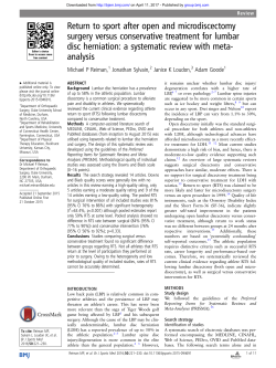 Return to sport after open and microdiscectomy
