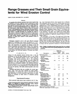 Range Grasses and Their Small Grain Equiva