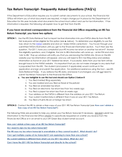 Tax Return Transcript- Frequently Asked Questions (FAQ`s)