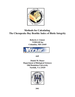 Methods for Calculating The Chesapeake Bay Benthic Index of