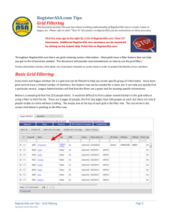 Grid Filtering - RegisterUSASoftball.com