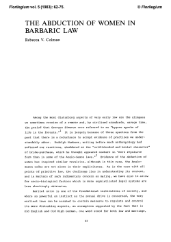 THE ABDUCTION OF WOMEN IN BARBARIC LAW