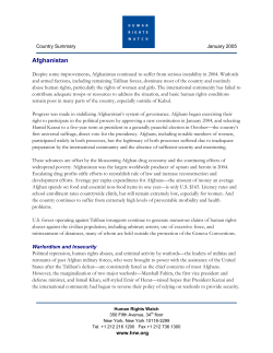 Afghanistan - Human Rights Watch