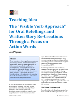 Teaching Idea The &ldquo;Visible Verb Approach&rdquo; for Oral Retellings and