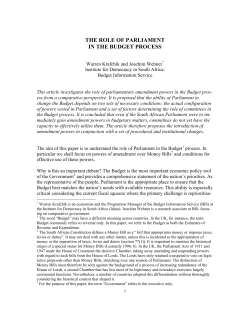 the role of parliament in the budget process