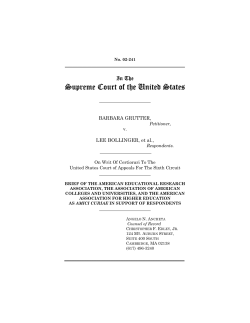 Grutter v. Bollinger et al: Supreme Court Brief