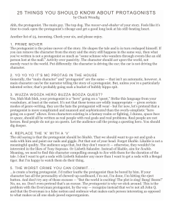 25 THINGS YOU SHOULD KNOW ABOUT PROTAGONISTS