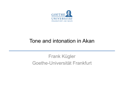 Tone and intonation in Akan