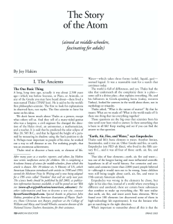 The Story of the Atom - American Federation of Teachers