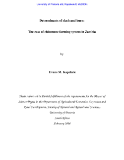 Determinants of slash and burn: The case of chitemene farming
