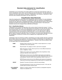 Standard data elements for classification