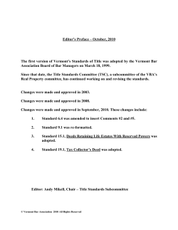 Title Standards - Vermont Bar Association