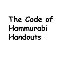 Hammurabi`s Code Handouts