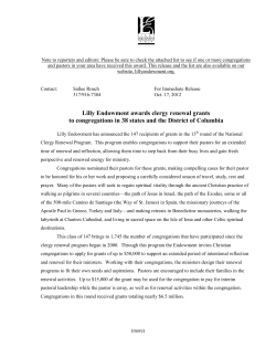 2012/10/17 - Lilly Endowment awards clergy renewal grants to
