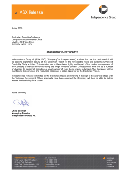 Stockman Project Update