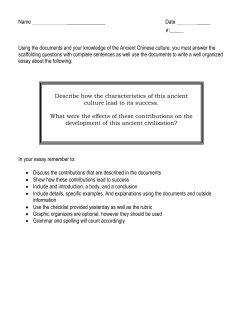 Ancient China DBQ - New World Preparatory