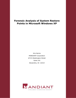Forensic Analysis of System Restore Points in