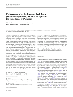 Performance of an Herbivorous Leaf Beetle (Phratora vulgatissima