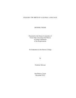 ENGLISH: THE BIRTH OF A GLOBAL LANGUAGE HONORS