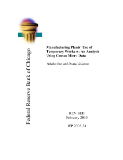 Manufacturing Plants` Use of Temporary Workers: An