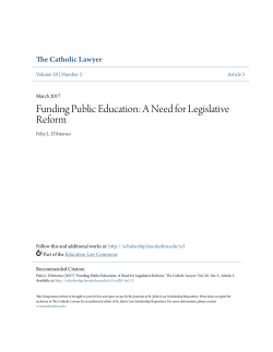 Funding Public Education: A Need for Legislative Reform