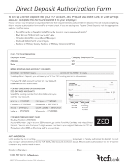 TCF Bank&reg; Direct Deposit Form